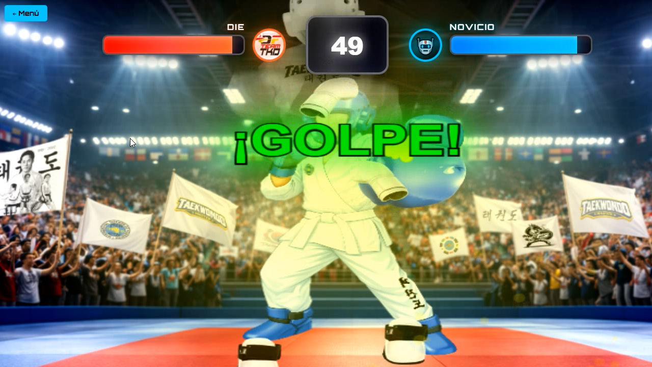 Combate contra IA en tiempo real en TKD Master
